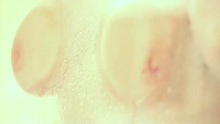 Soaking wet ass and HUGE tits in shower