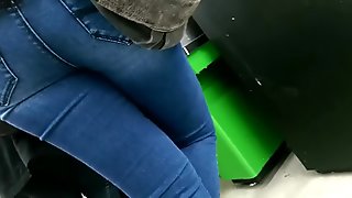 Teen in tight jeans