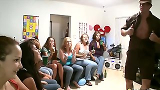 College chicks suck cock at Dancing Bear party